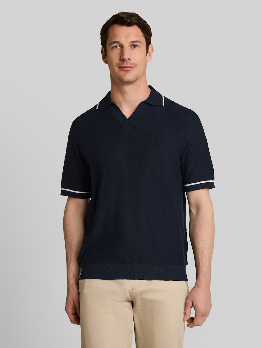 Gebreide katoenen polo door Men, sky captain blue