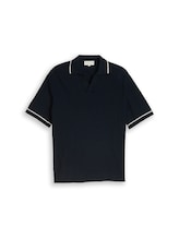Nicht ausgewählt, Strick-Poloshirt aus Baumwolle von Tom Tailor, blau
