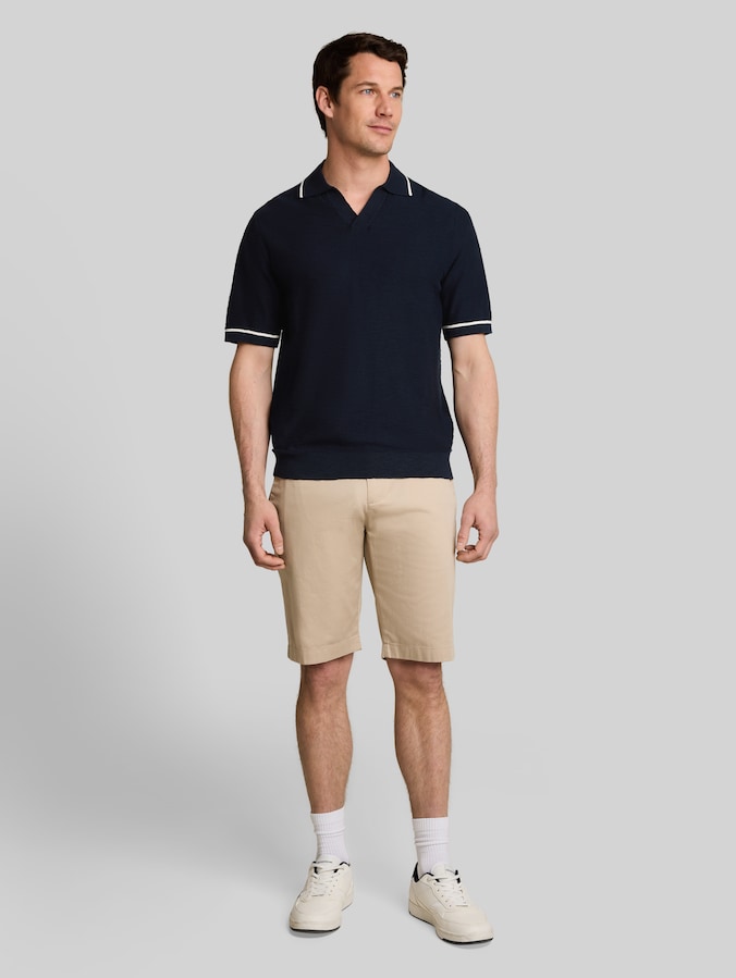 Strick-Poloshirt aus Baumwolle von Men, sky captain blue