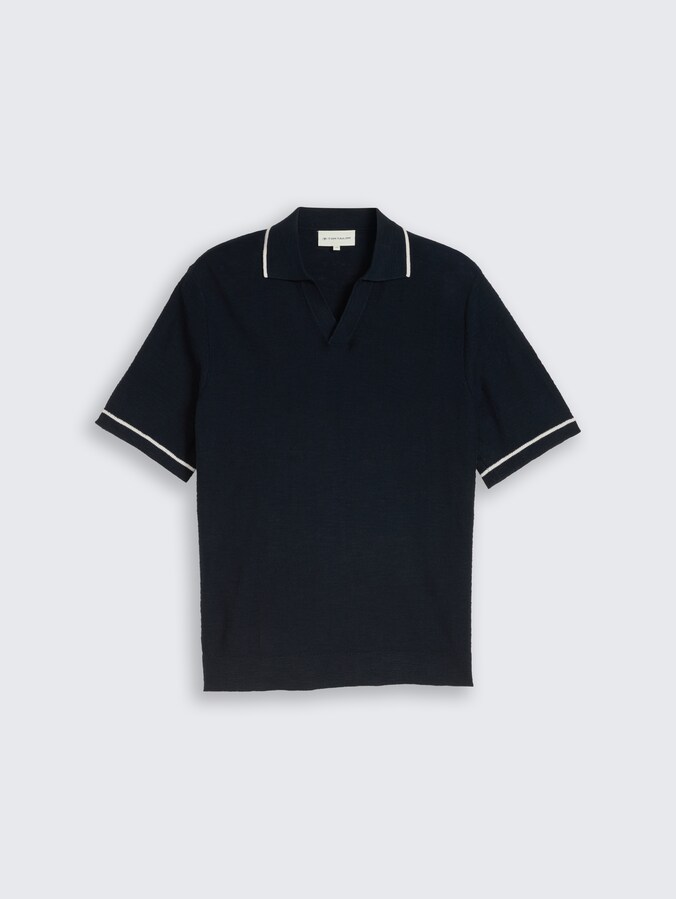 Strick-Poloshirt aus Baumwolle von Men, sky captain blue