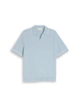 Ausgewählt, Strick-Poloshirt aus Baumwolle von Tom Tailor, blau