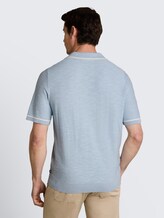 Strick-Poloshirt aus Baumwolle - light blue grey