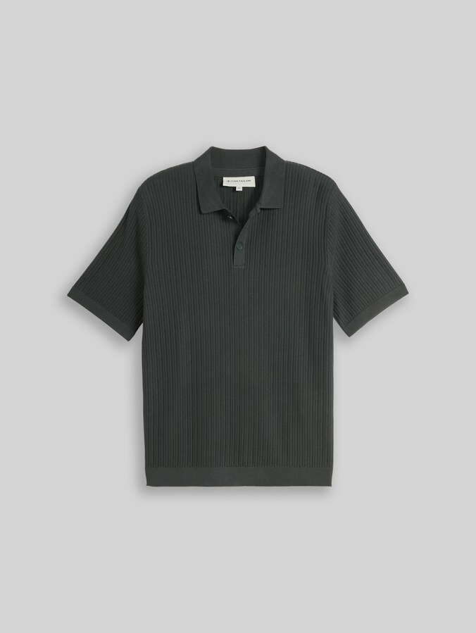 Polo en maille de coton par Men, Black Olive