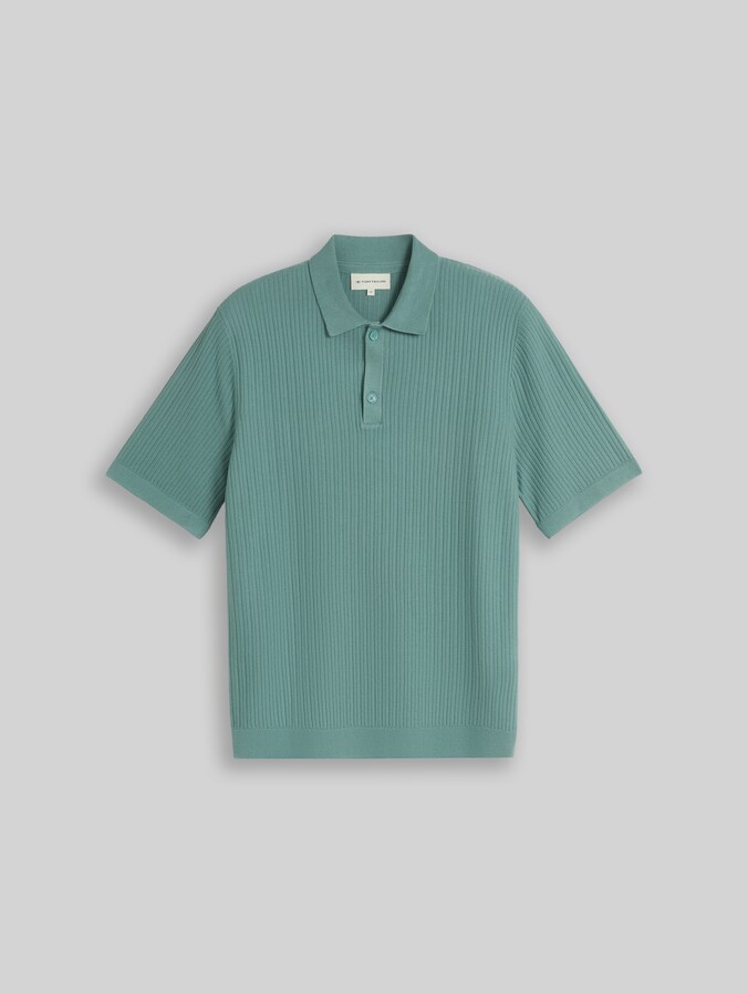 Strick-Poloshirt aus Baumwolle von Men, Mineral Stone Blue