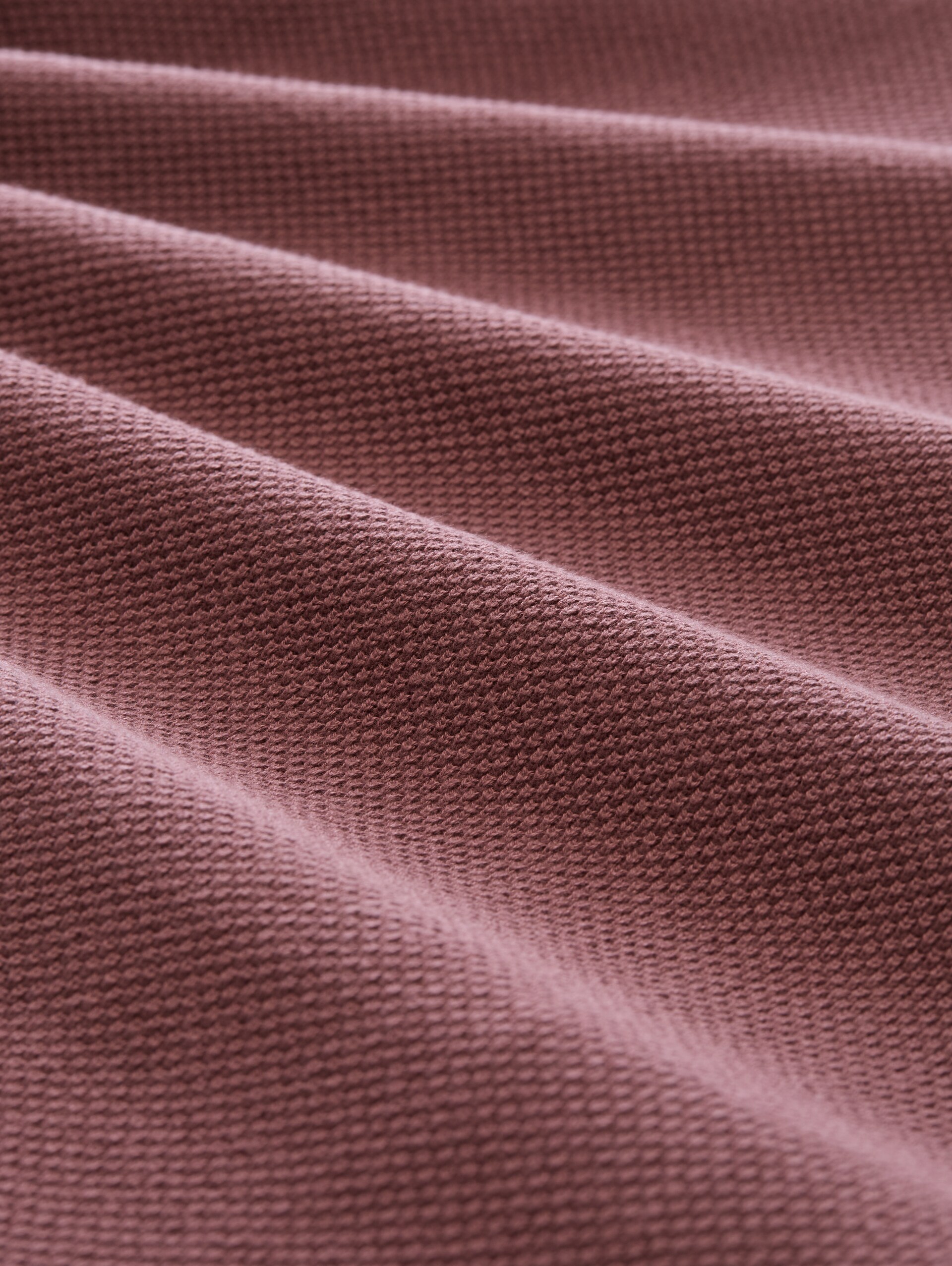 Piqué Strick-Poloshirt aus Baumwolle - rose taupe - Material-Ansicht