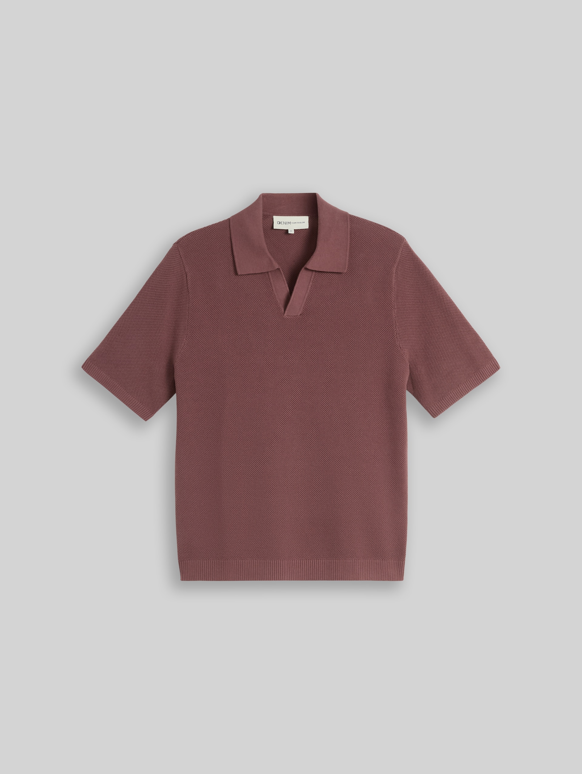 Piqué Strick-Poloshirt aus Baumwolle - rose taupe