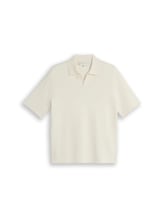 Nicht ausgewählt, Piqué Strick-Poloshirt aus Baumwolle von Tom Tailor, weiß