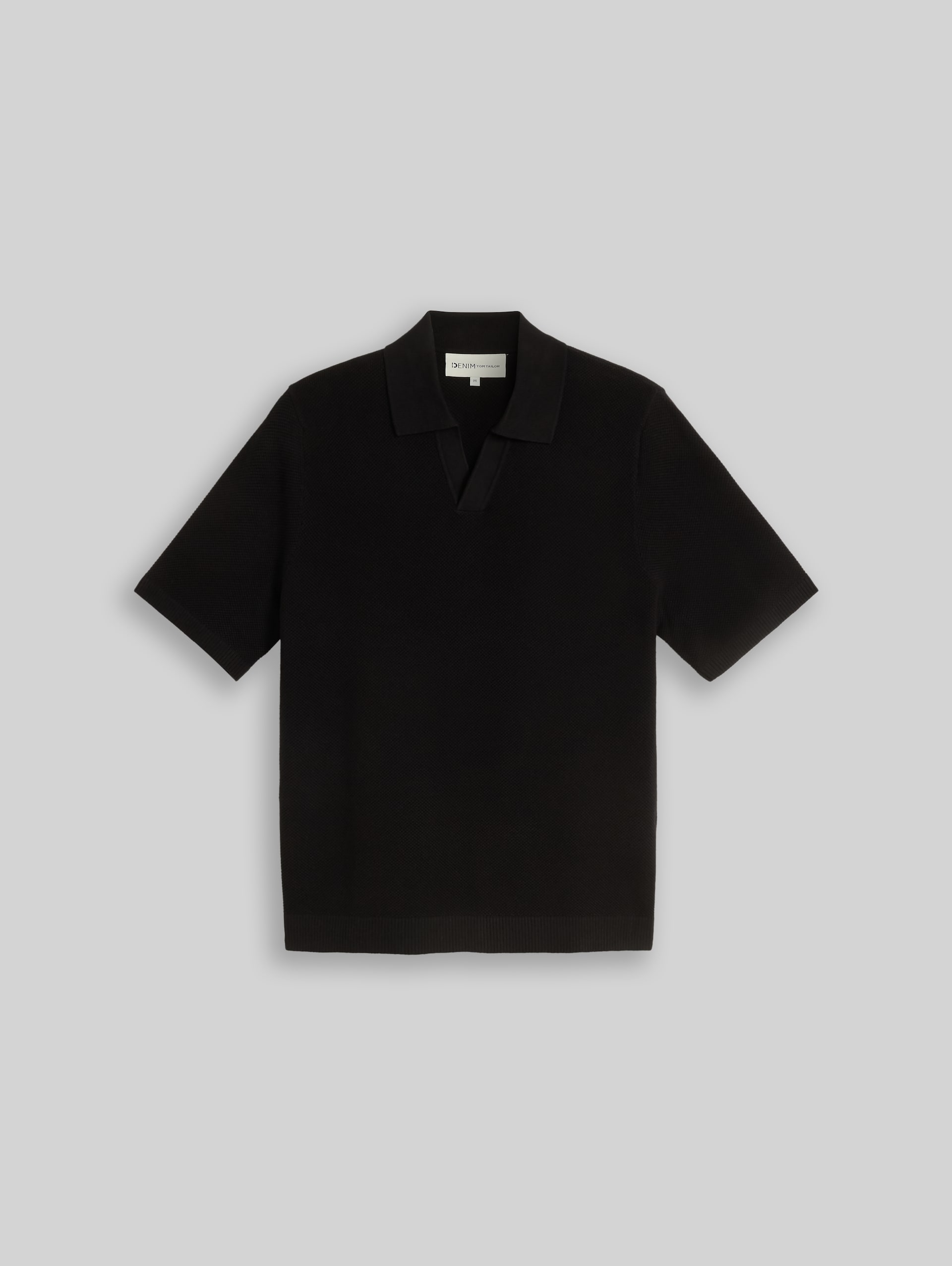 Piqué Strick-Poloshirt aus Baumwolle - Black