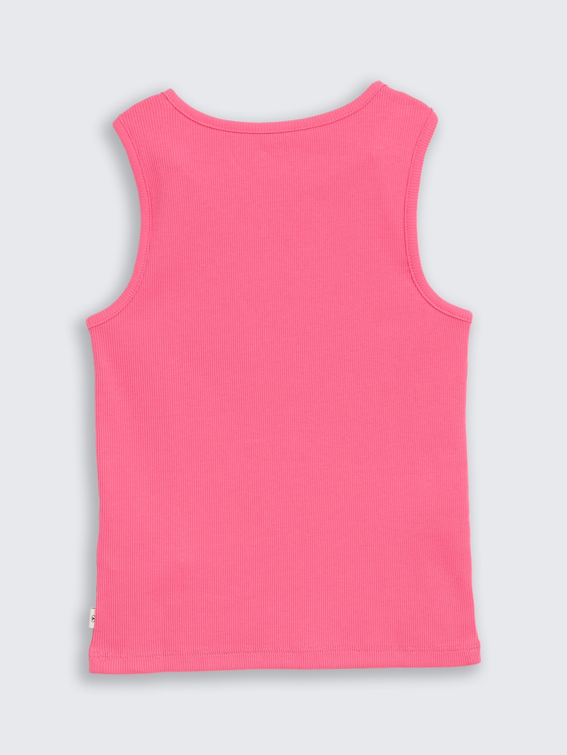 Geribbeld topje met knoopdetail - Flashy Pink