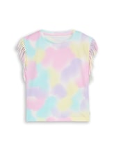 Geselecteerd, T-shirt met franjes door Tom Tailor, wit