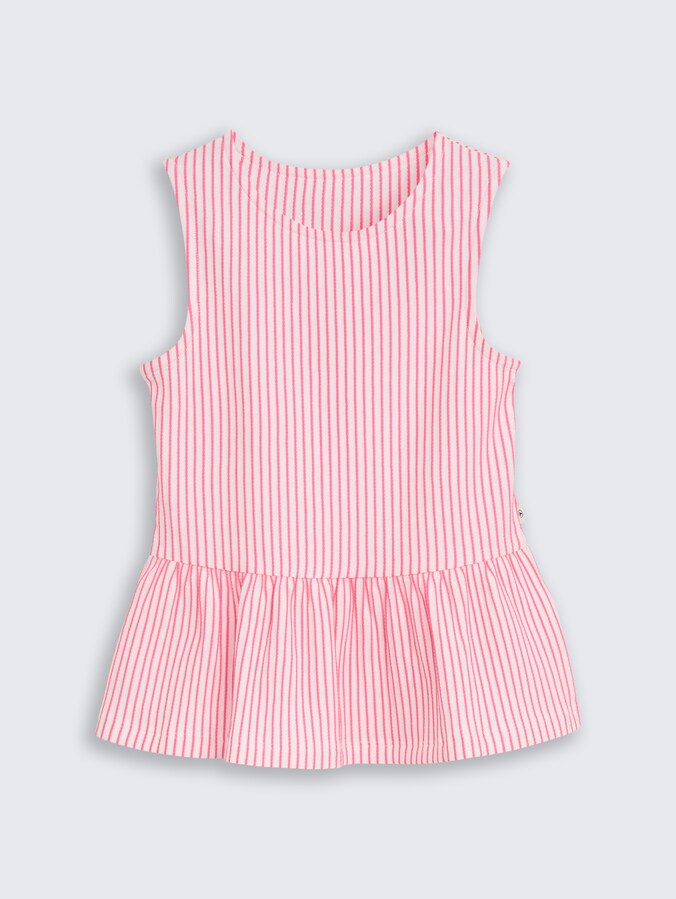 T-shirt met streepjesmotief door Mini Girls, vertical pink white stripe