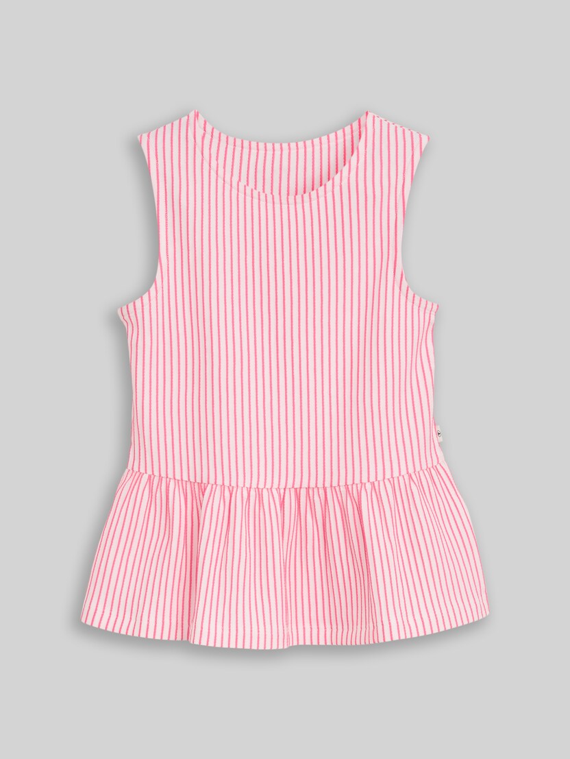T-Shirt mit Streifenmuster von Mini Girls, vertical pink white stripe