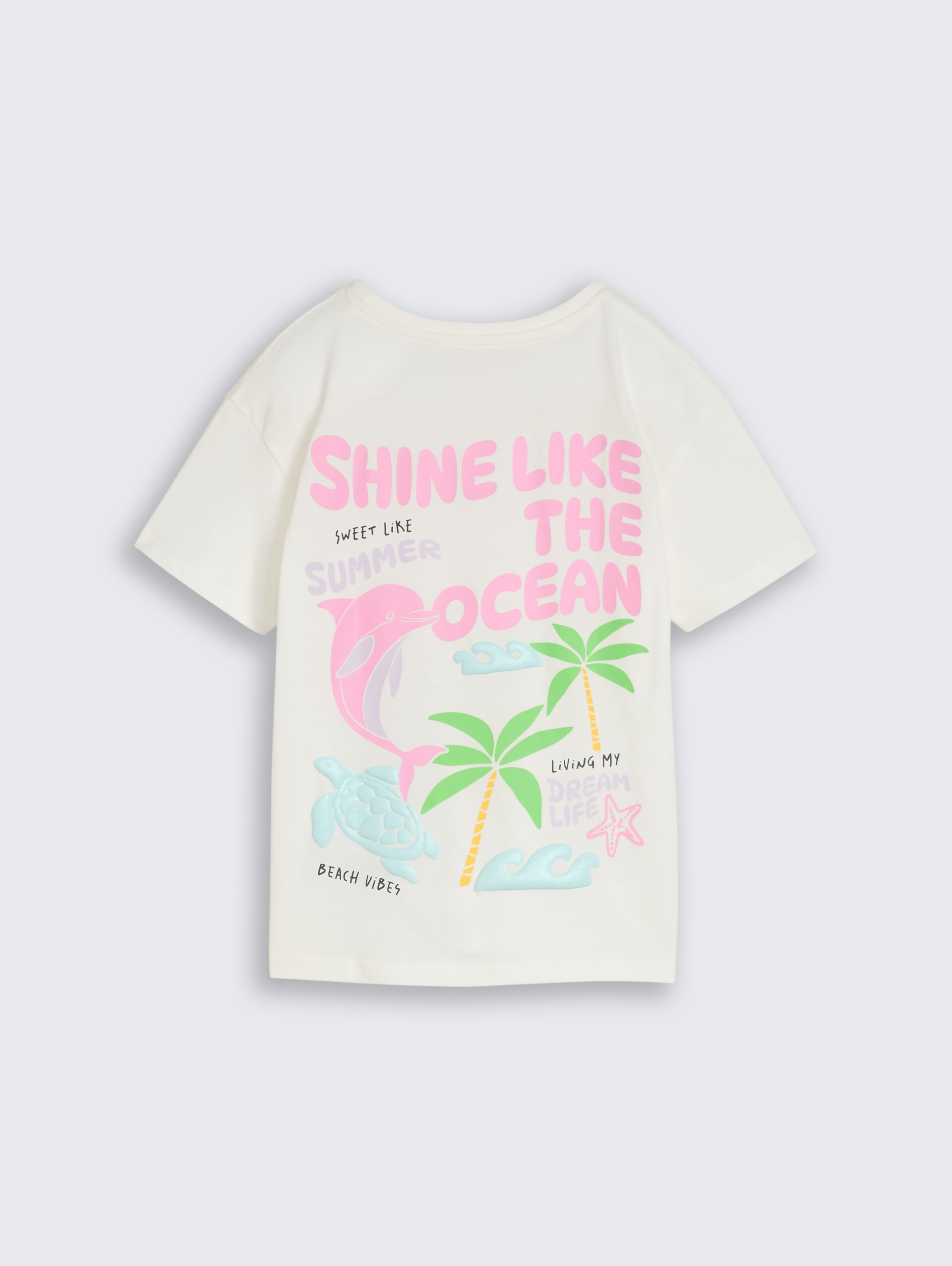 Oversize T-Shirt mit Rückenprint - Whisper White