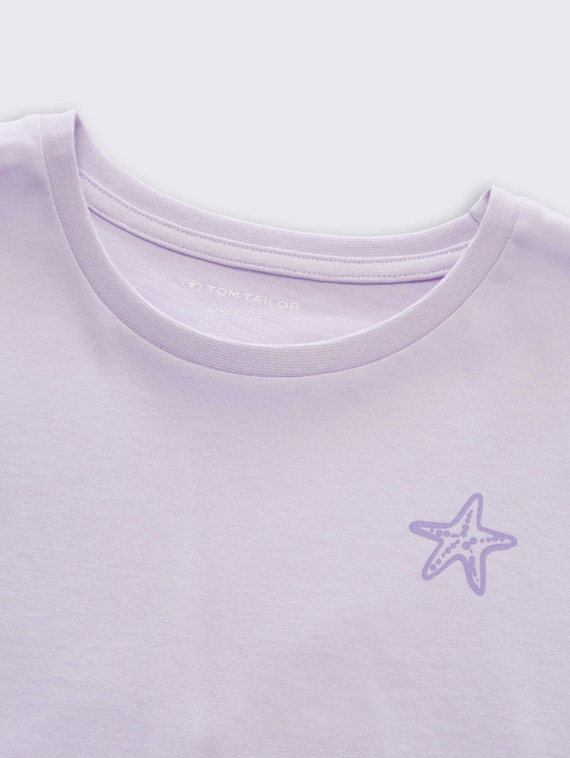 Oversized T-shirt met print op de rug - cool lilac - Detailaanzicht model