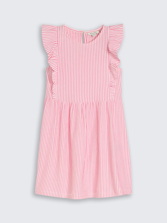 Mini-Kleid mit Streifenmuster von Mini Girls, vertical pink white stripe