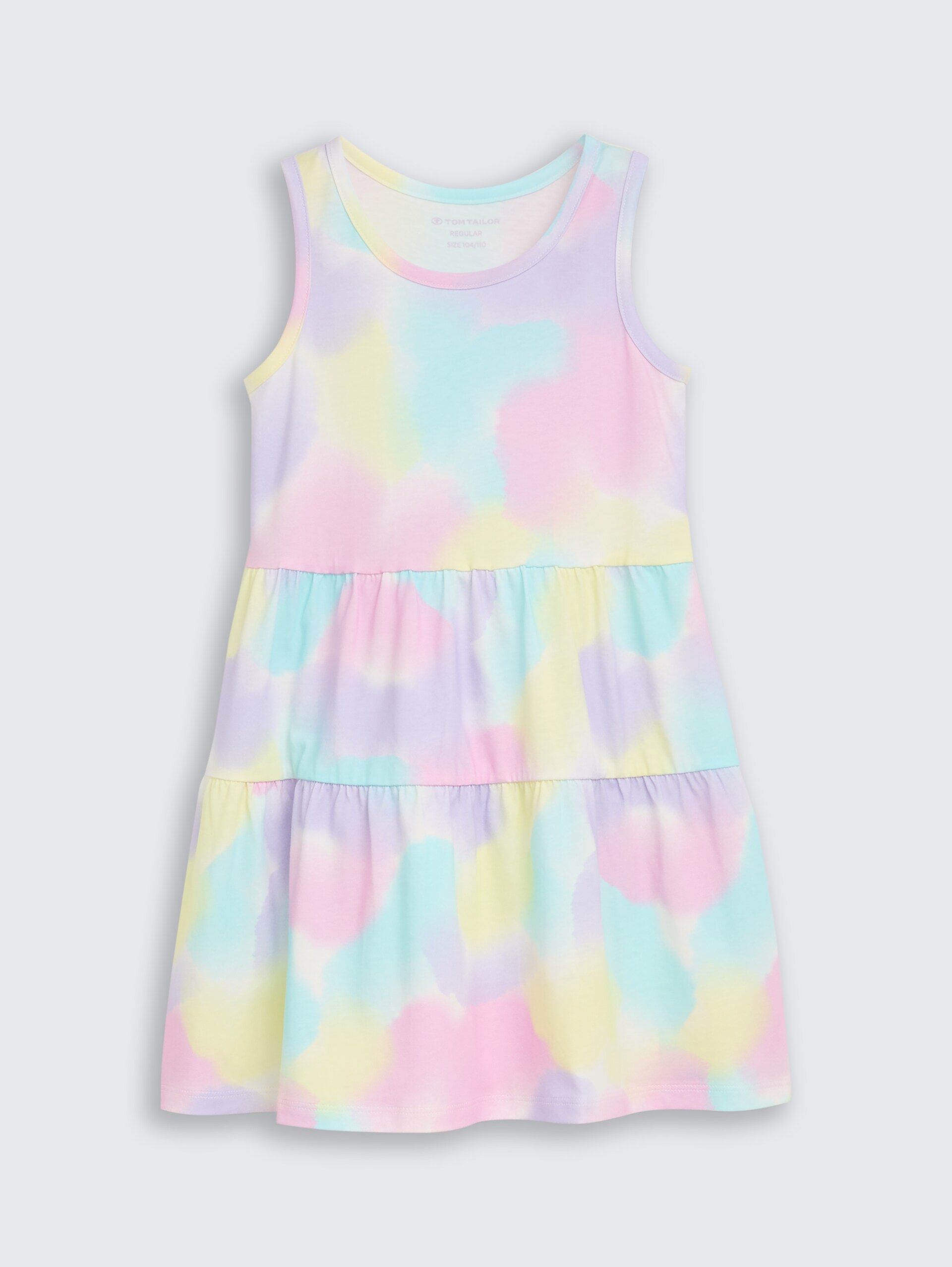 Minijurk met batikpatroon - rainbow watercolor print - Product vooraanzicht