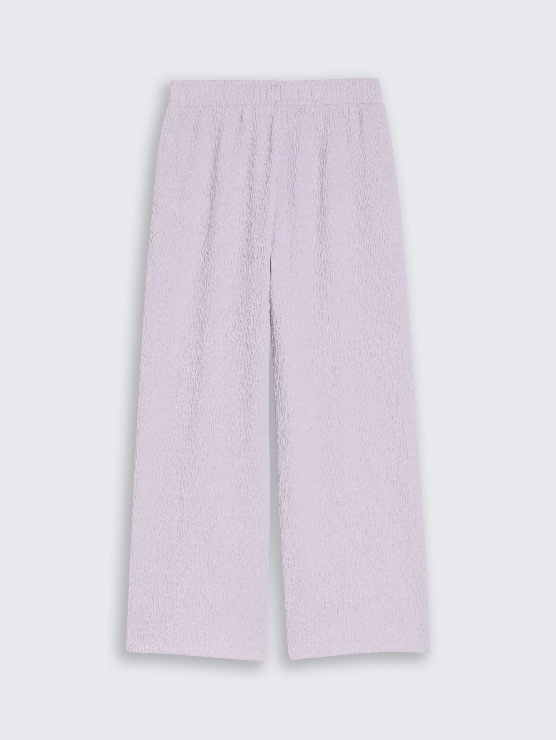 Wide leg broek met structuur - cool lilac