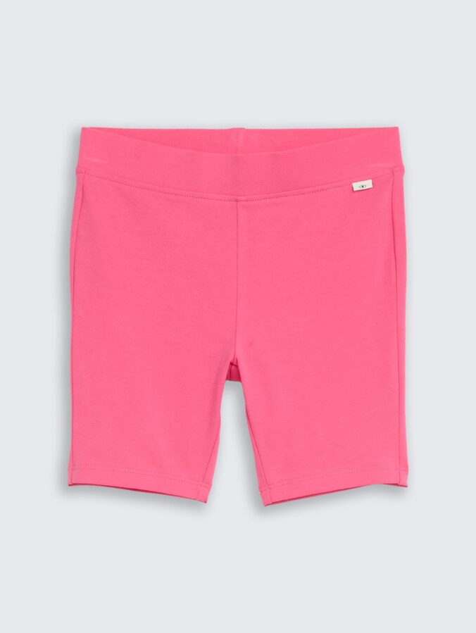 Basic Radler Shorts aus Jersey von Mini Girls, Flashy Pink