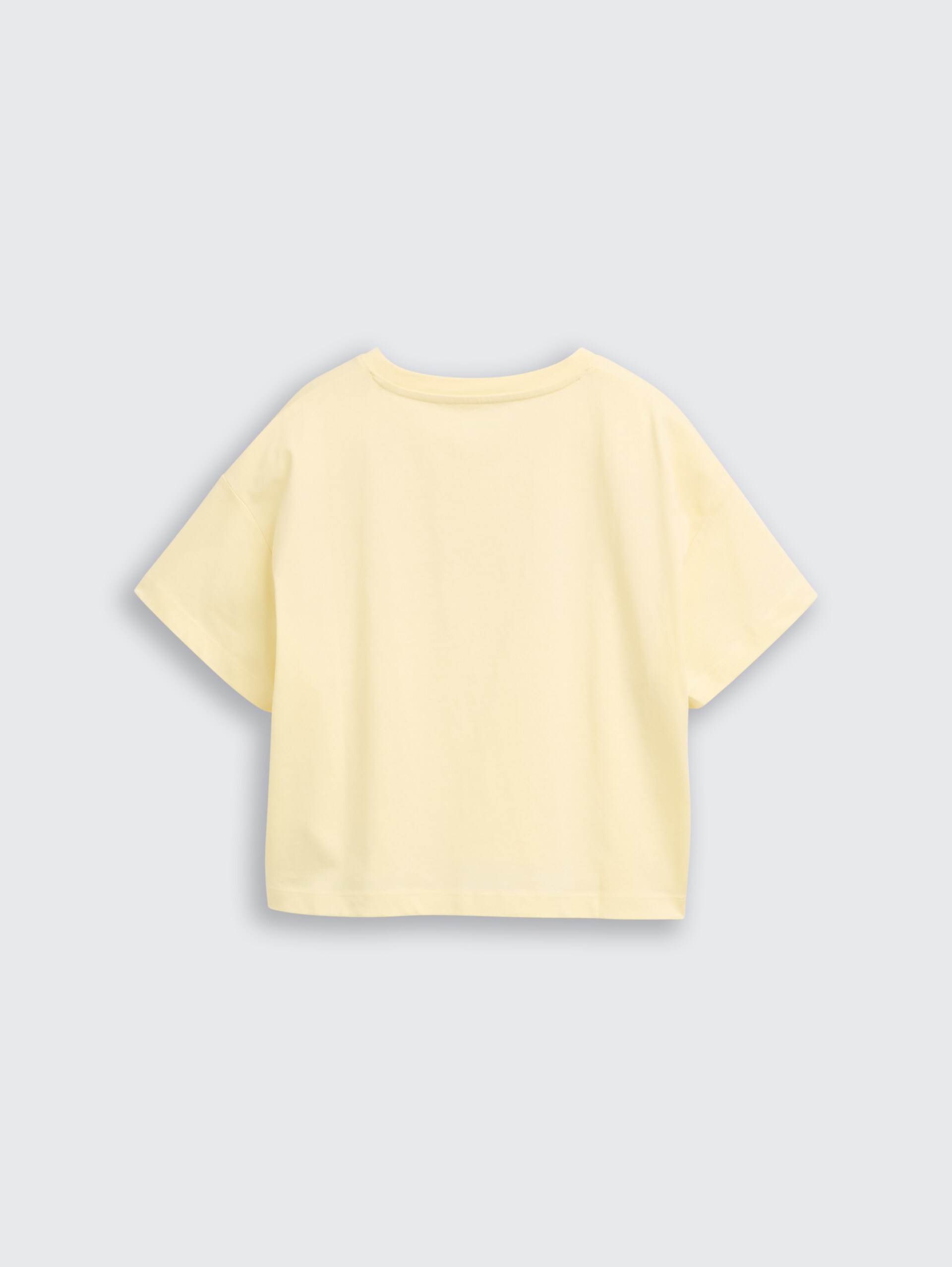 Cropped T-shirt met glitterprint - light yellow