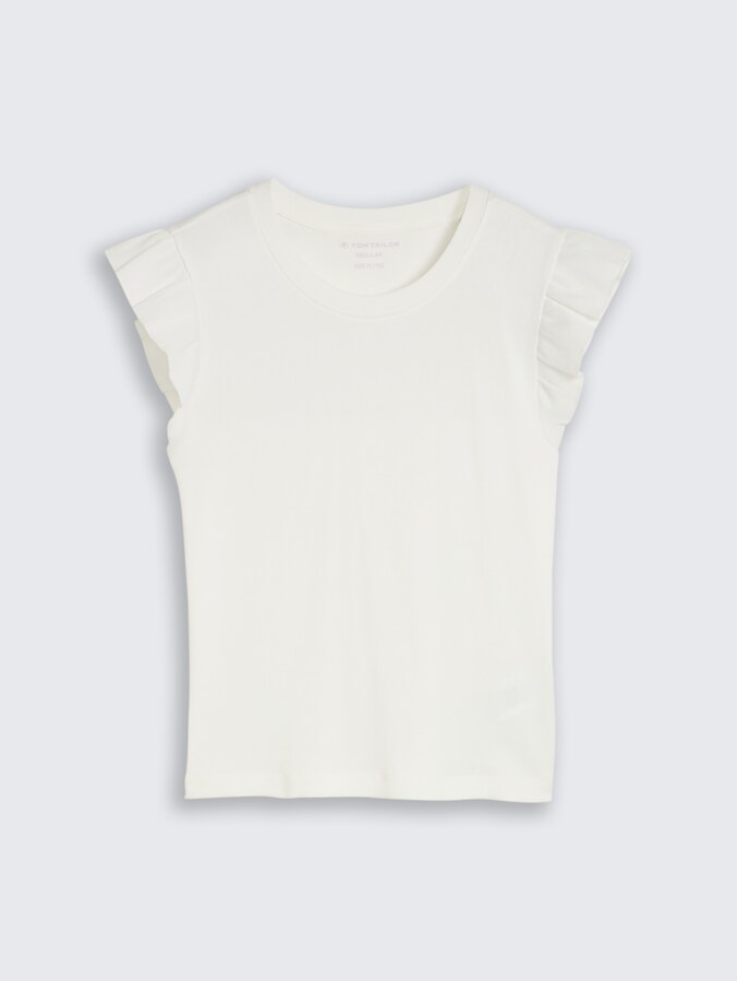 Ripp Top mit Volant von Teen Girls, Whisper White