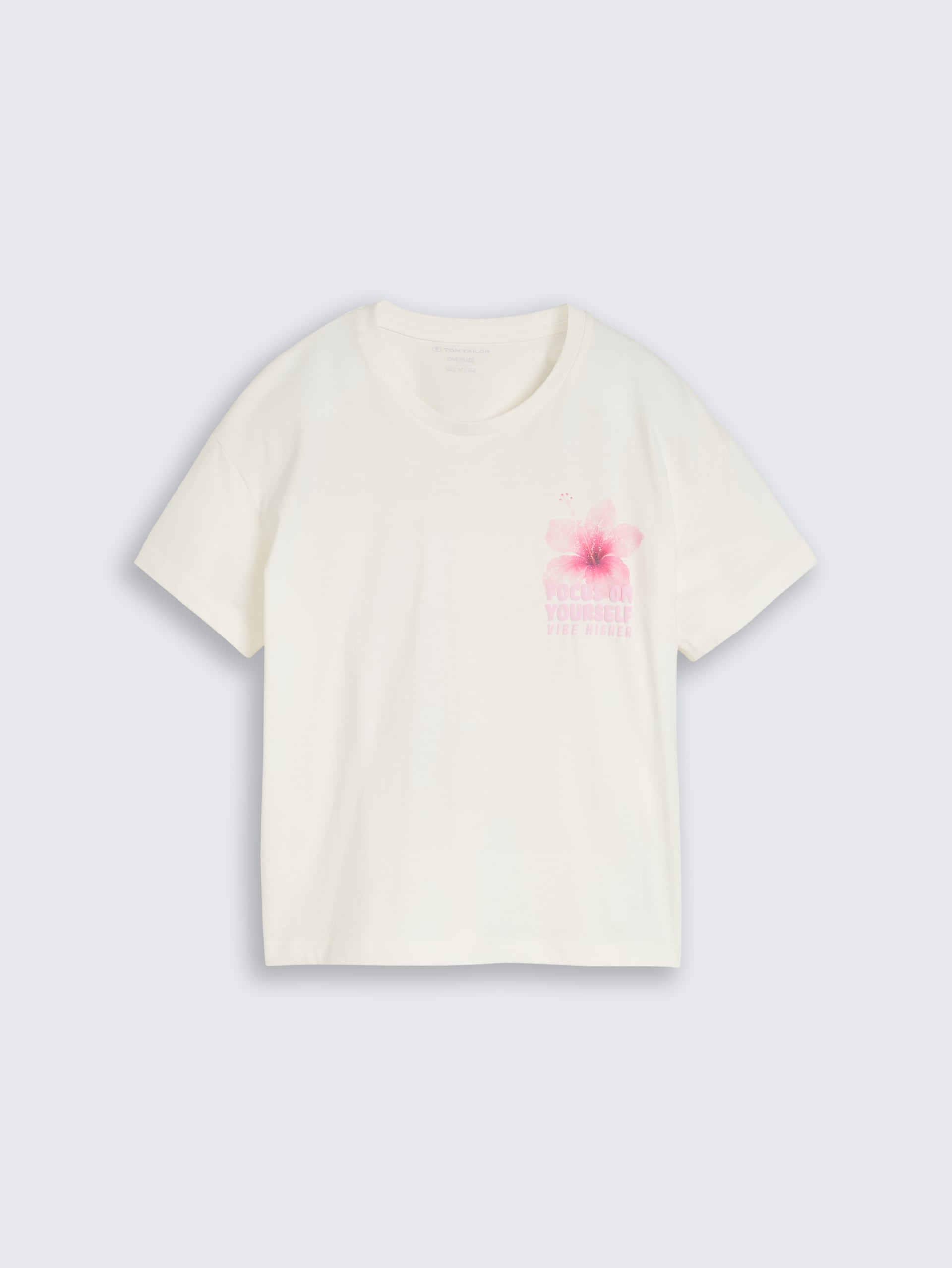 Oversized T-shirt met print op de rug - Whisper White - Product vooraanzicht