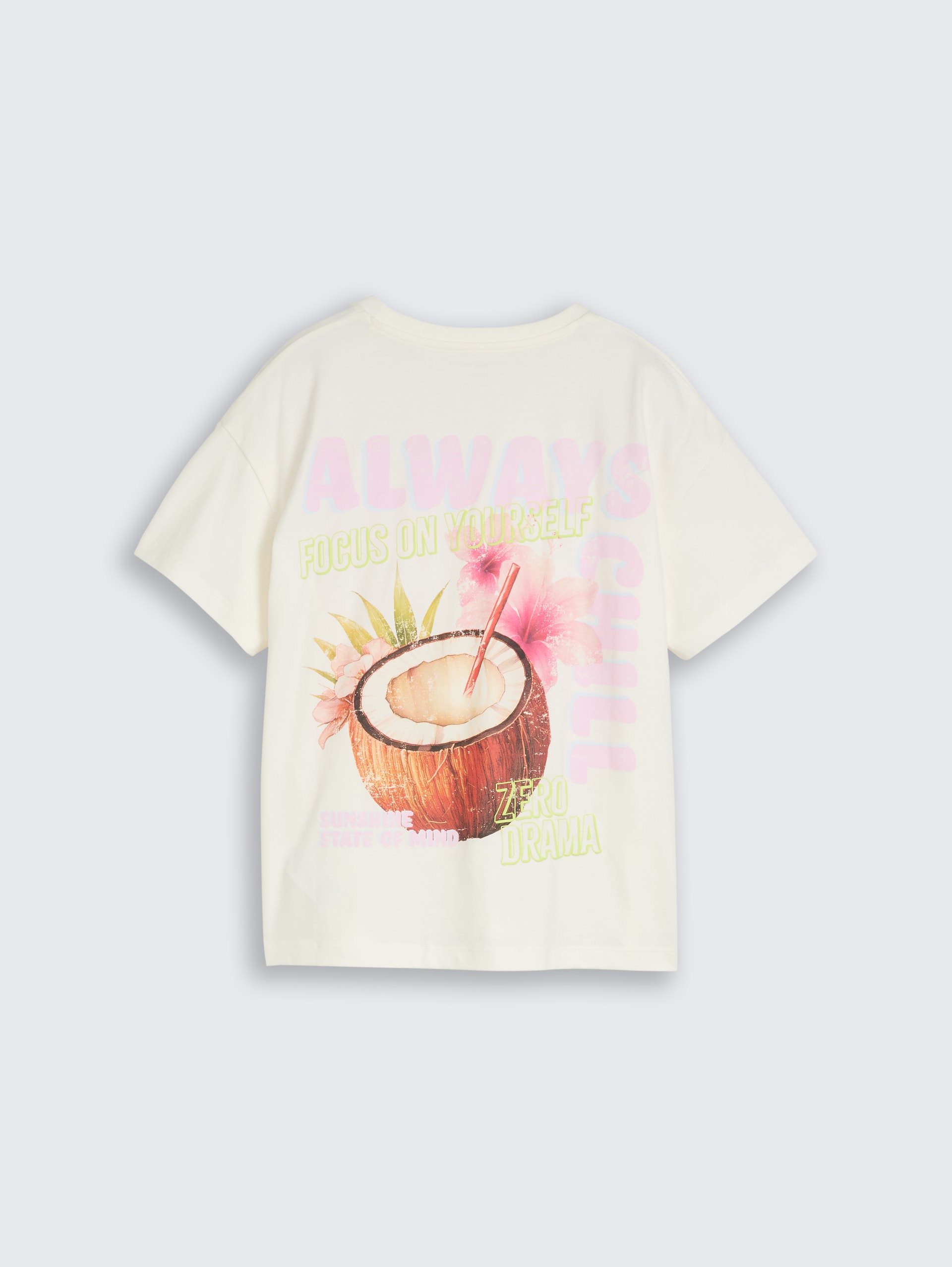 Oversized T-shirt met print op de rug - Whisper White