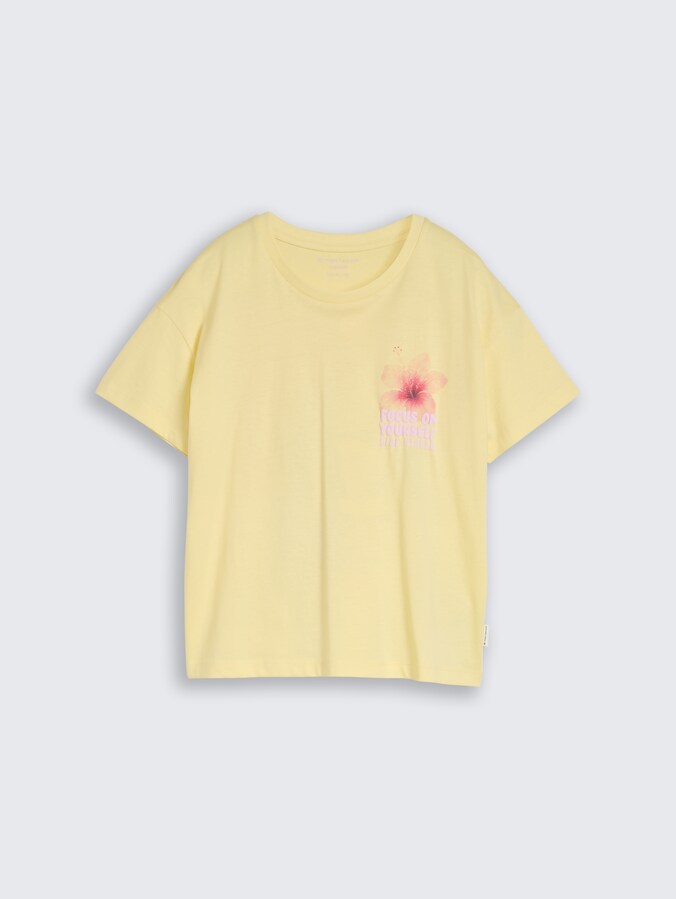 Oversize T-Shirt mit Rückenprint von Teen Girls, light yellow