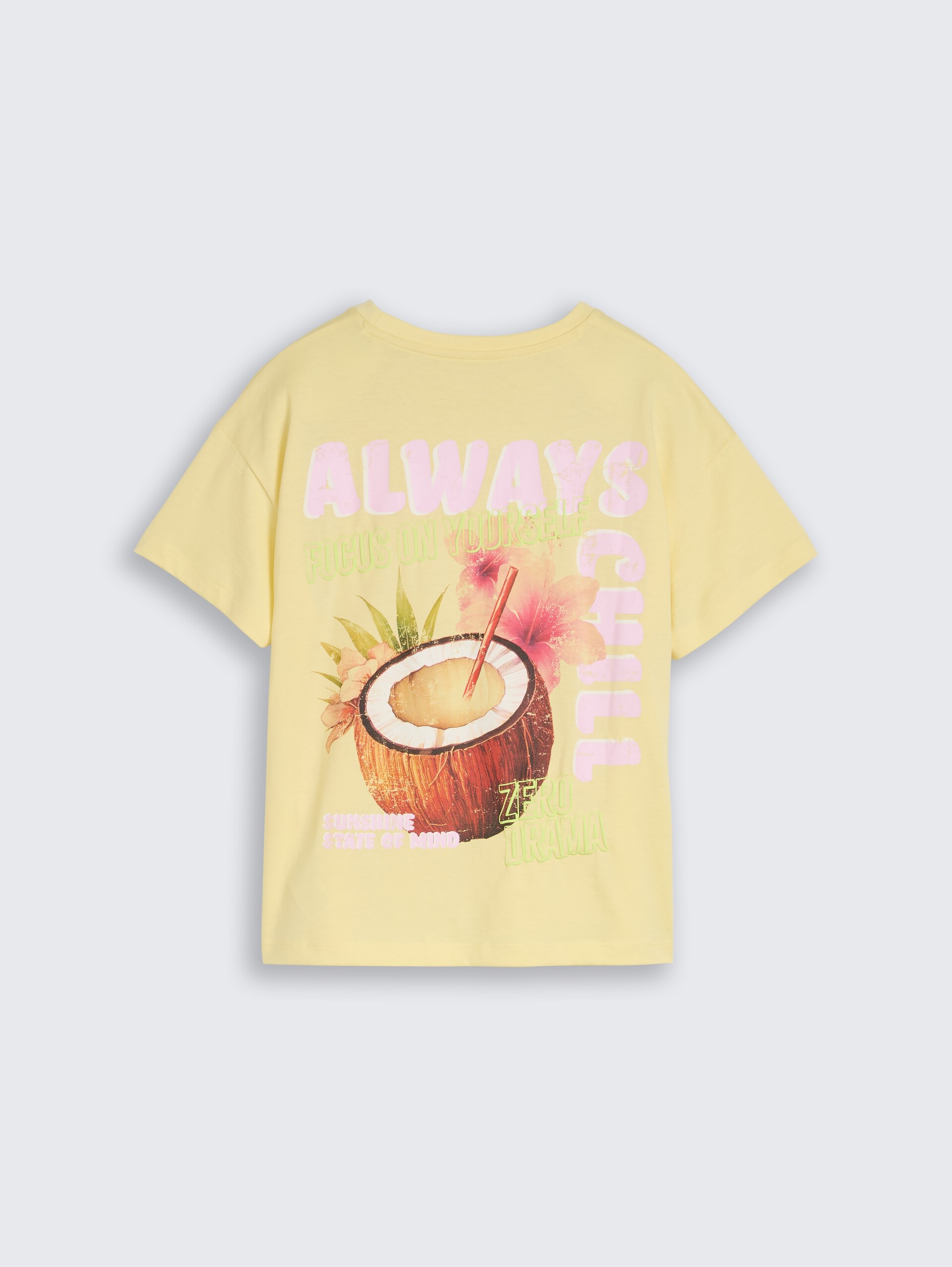 Oversize T-Shirt mit Rückenprint - light yellow
