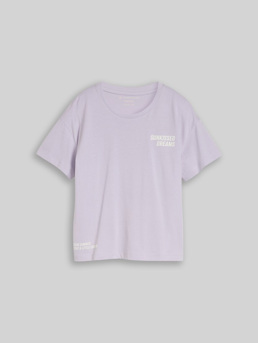Oversize T-Shirt mit Rückenprint von Teen Girls, cool lilac