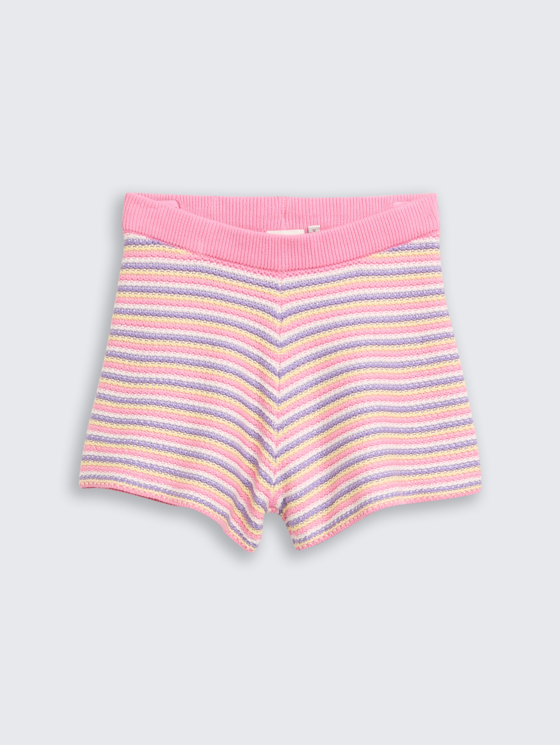 Shorts in gehaakte look - multicolor knitted stripe