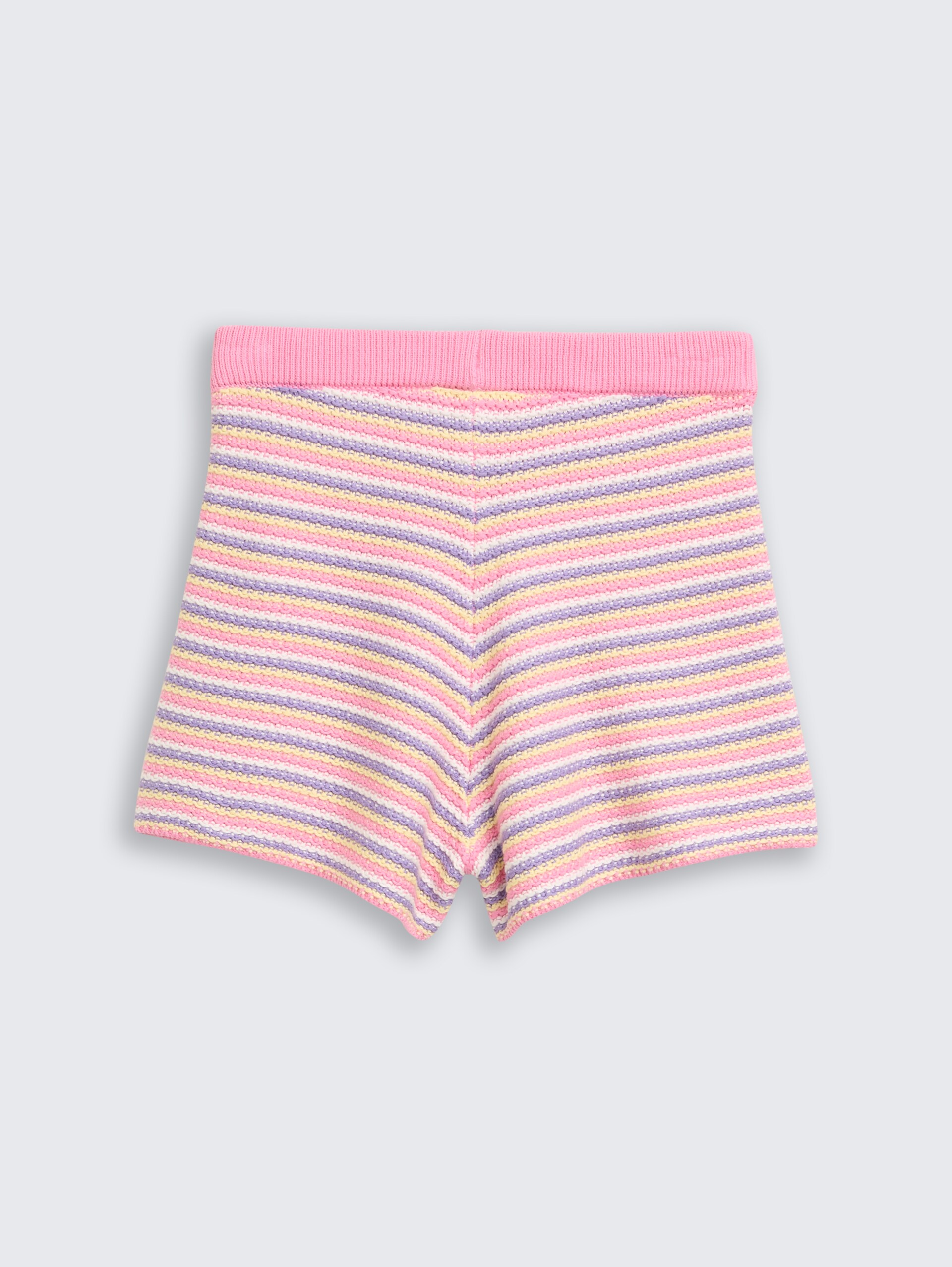 Shorts in gehaakte look - multicolor knitted stripe