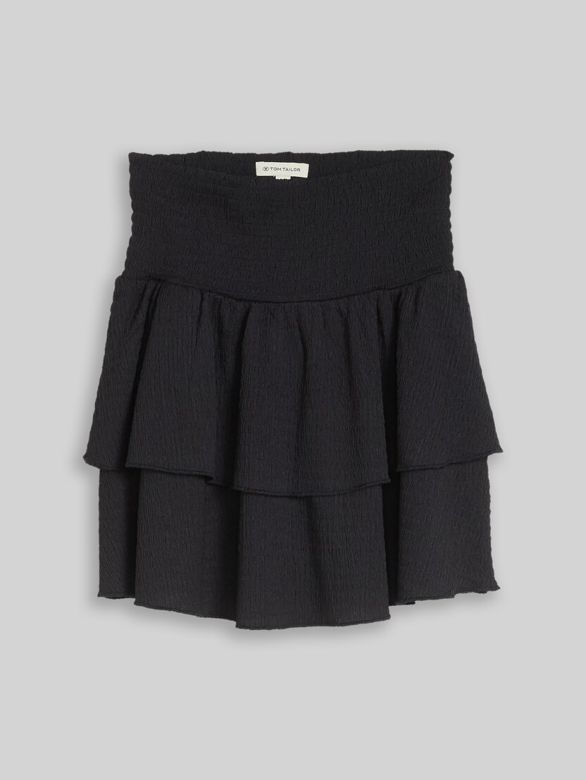 Mini skirt with flounces by Teen Girls, coal grey