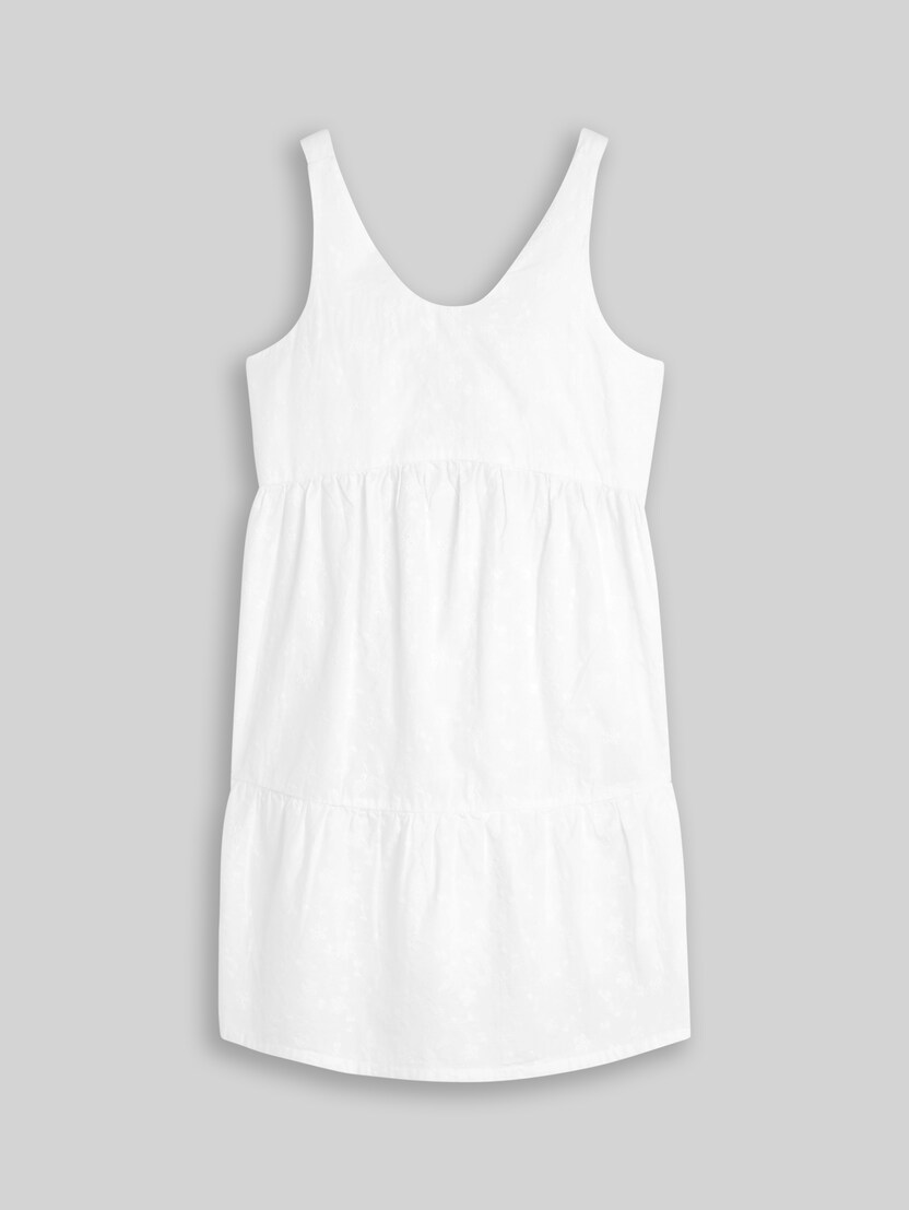 Mini dress with eyelet embroidery by Teen Girls, White
