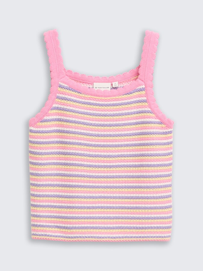 Top in gehaakte look door Teen Girls, multicolor knitted stripe