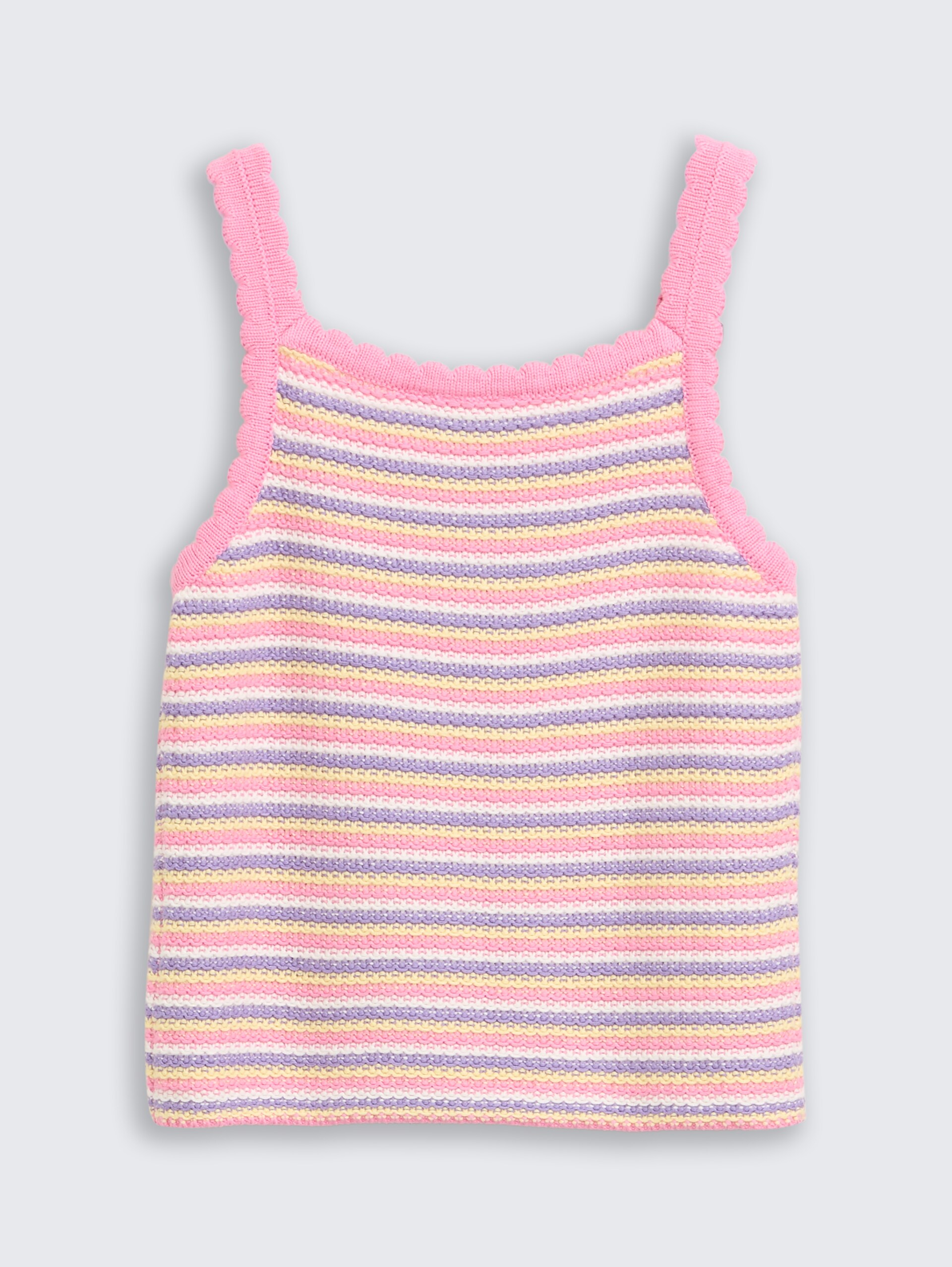 Top in gehaakte look - multicolor knitted stripe
