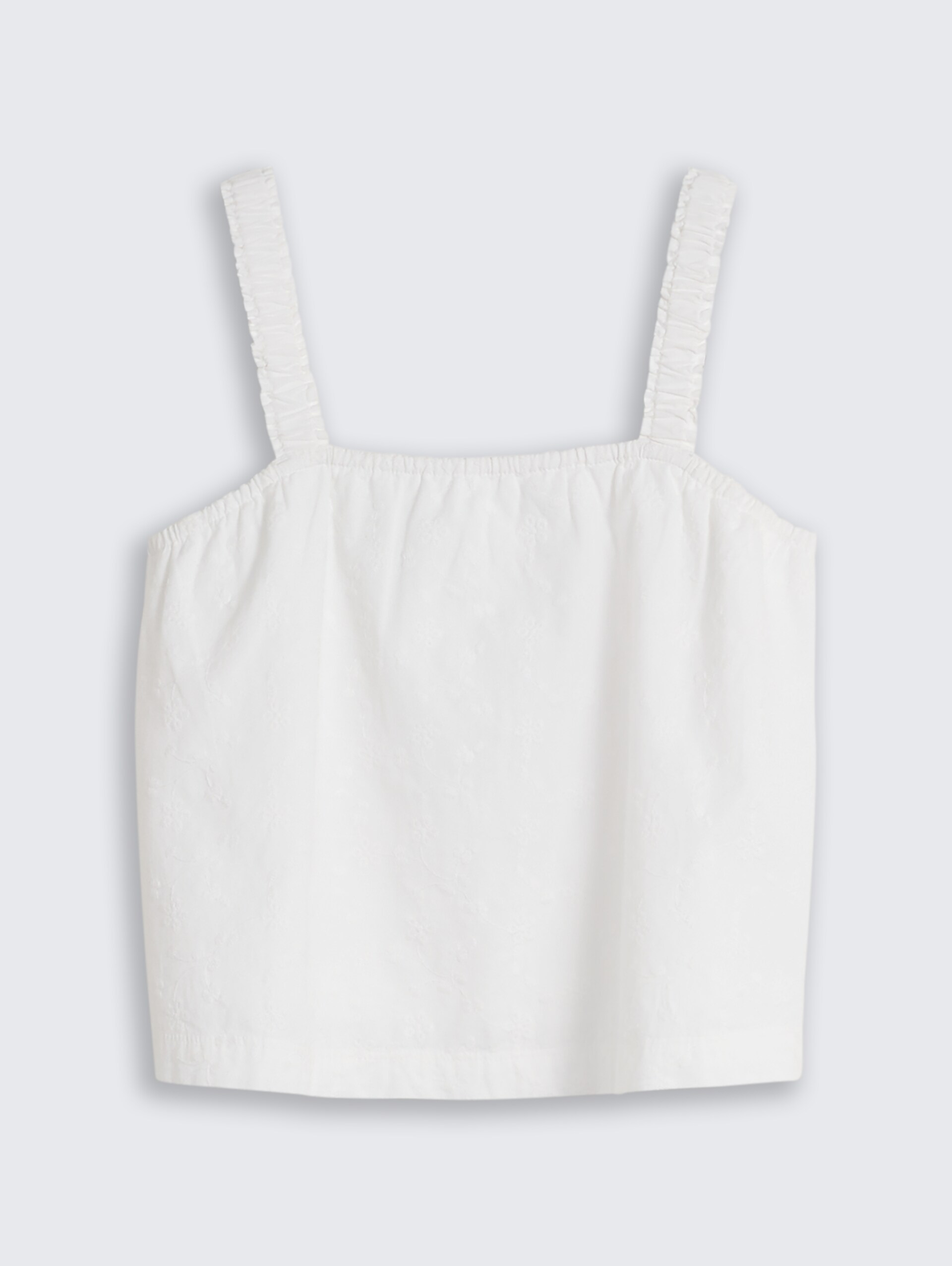 Cropped top met borduursel - White - Product vooraanzicht