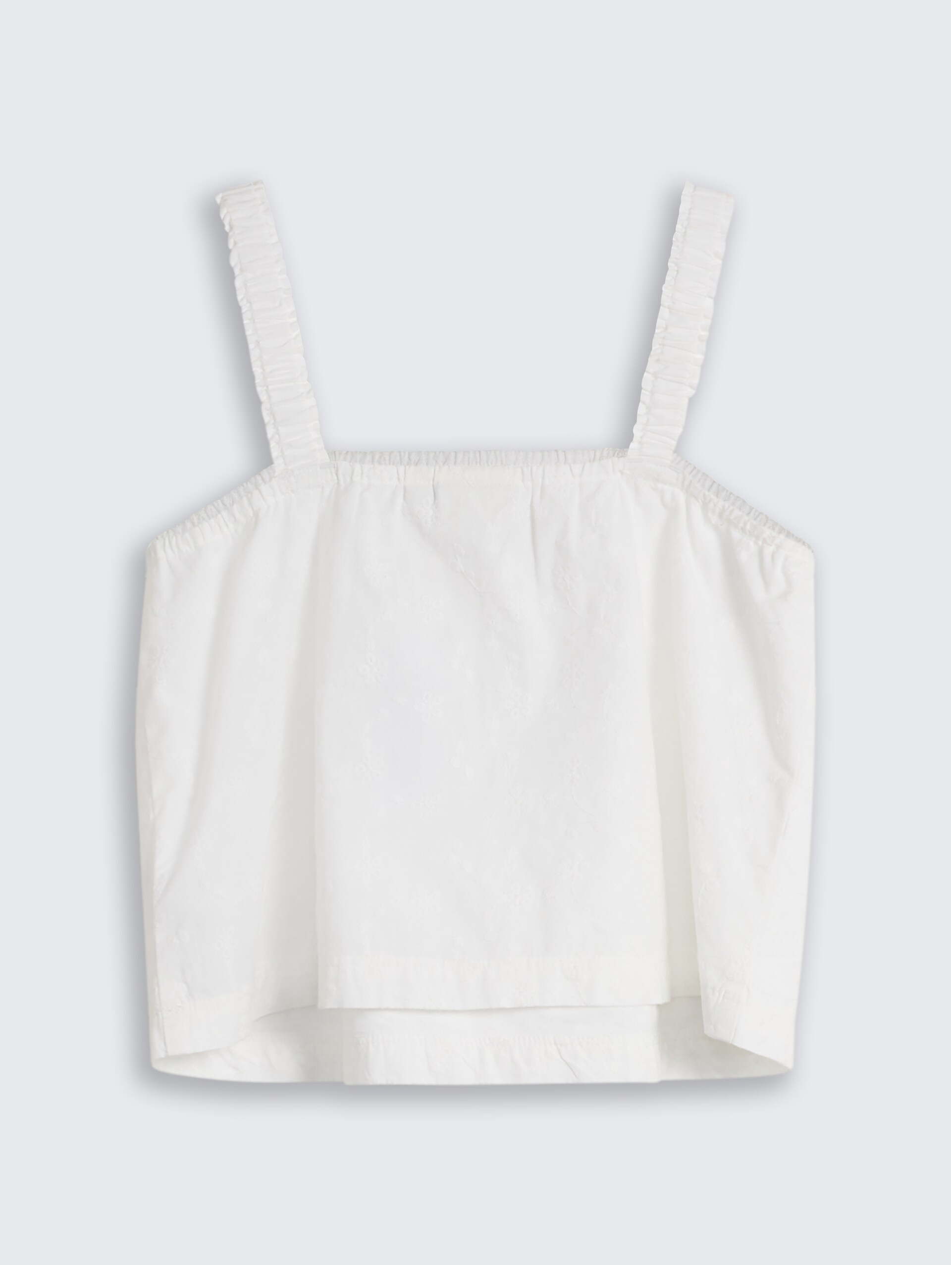 Cropped top met borduursel - White