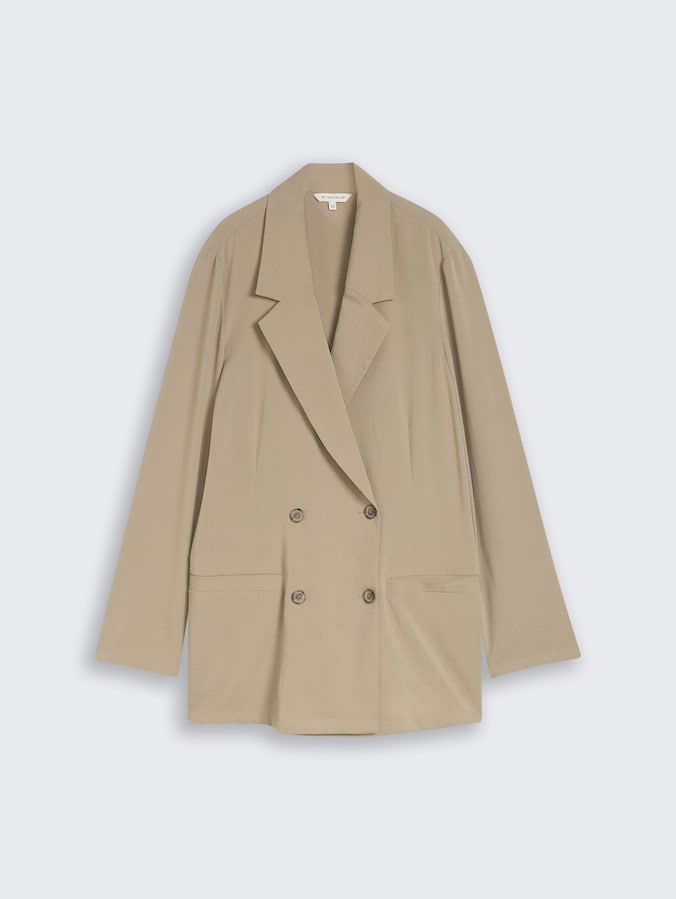 Losvallende blazer met zakken door Women, Silver Olive