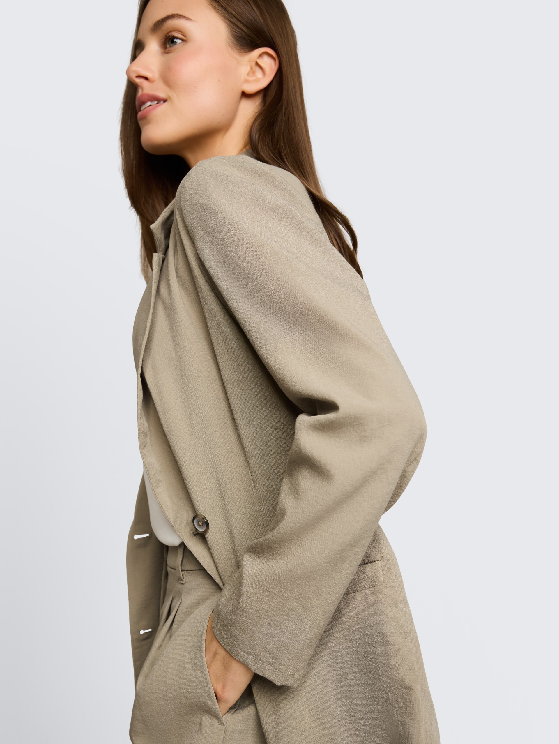 Loose Fit Blazer mit Taschen - Silver Olive