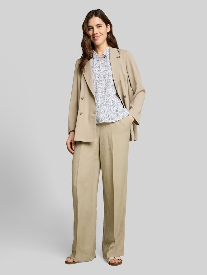 Blusentop mit Muster von Women, white small leaves design