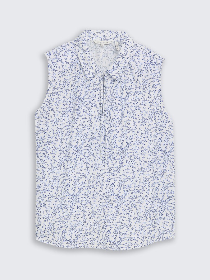 Blusentop mit Muster von Women, white small leaves design