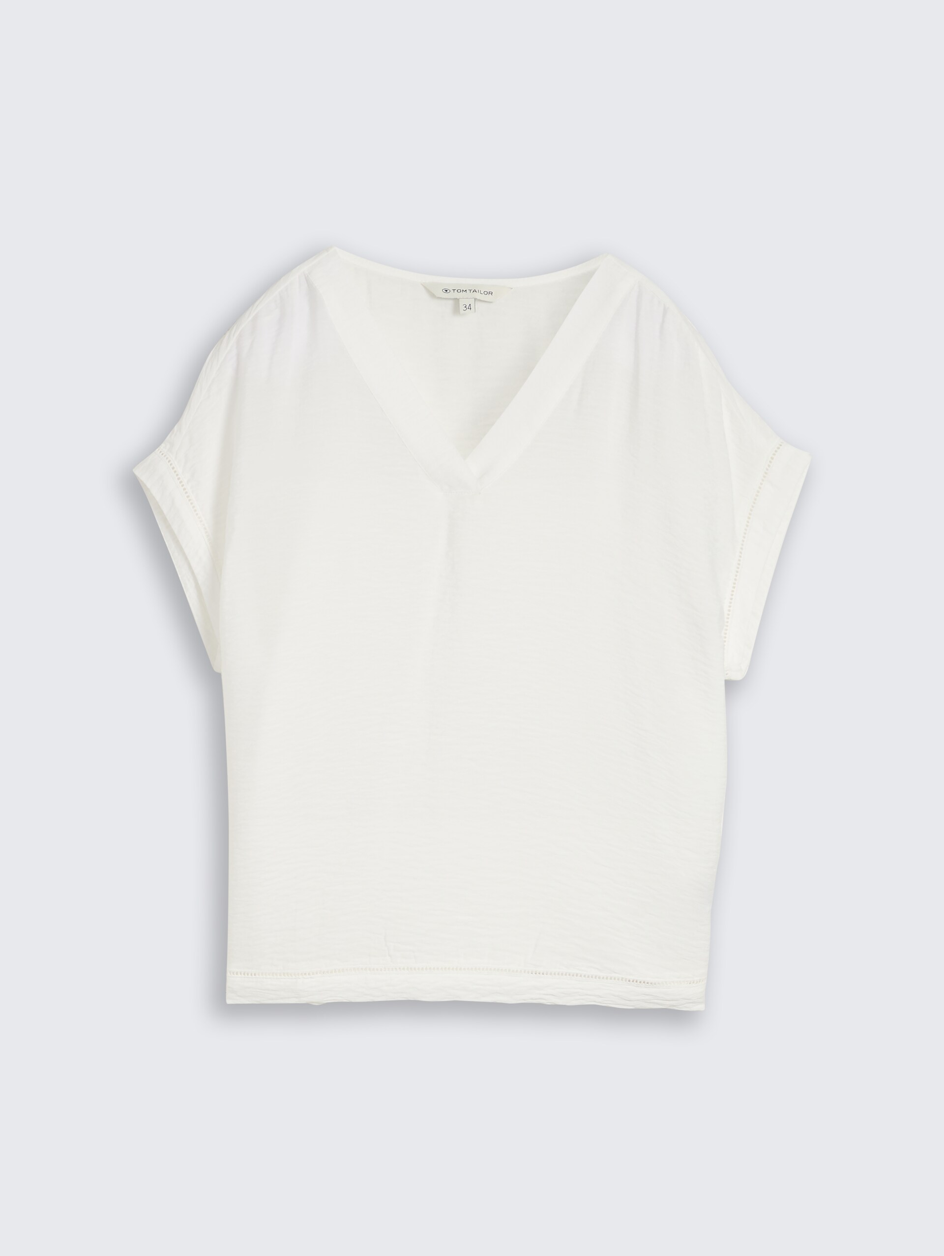 Losvallende blouse met V-hals - Whisper White - Product vooraanzicht