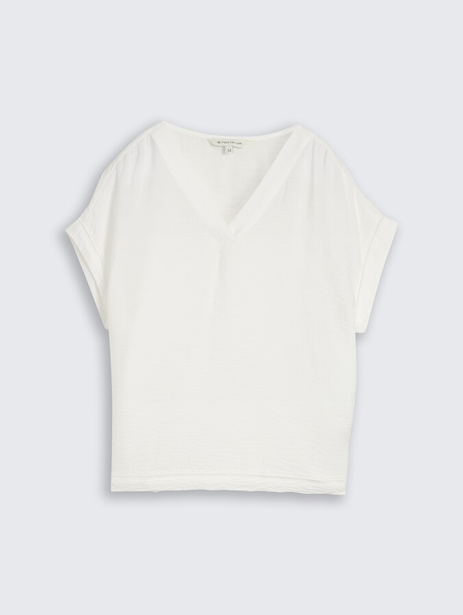 Loose Fit Bluse mit V-Ausschnitt von Women, Whisper White