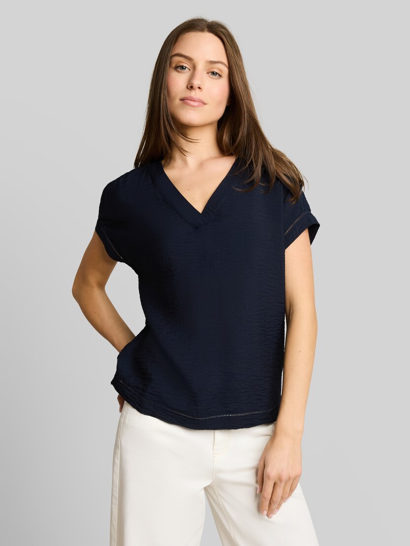 Loose Fit Bluse mit V-Ausschnitt von Women, sky captain blue