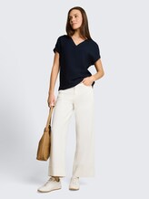 Blouse ample à encolure en V - sky captain blue - Vue de face du modèle