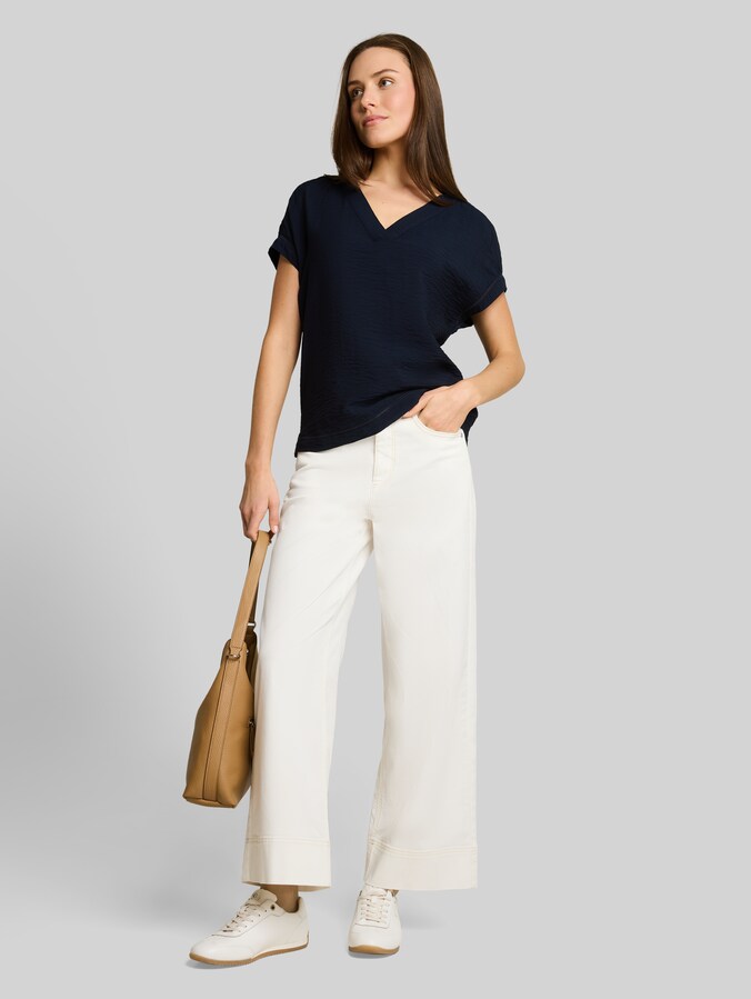 Loose Fit Bluse mit V-Ausschnitt von Women, sky captain blue