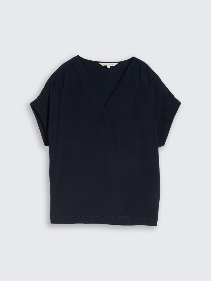 Blouse ample à encolure en V par Women, sky captain blue