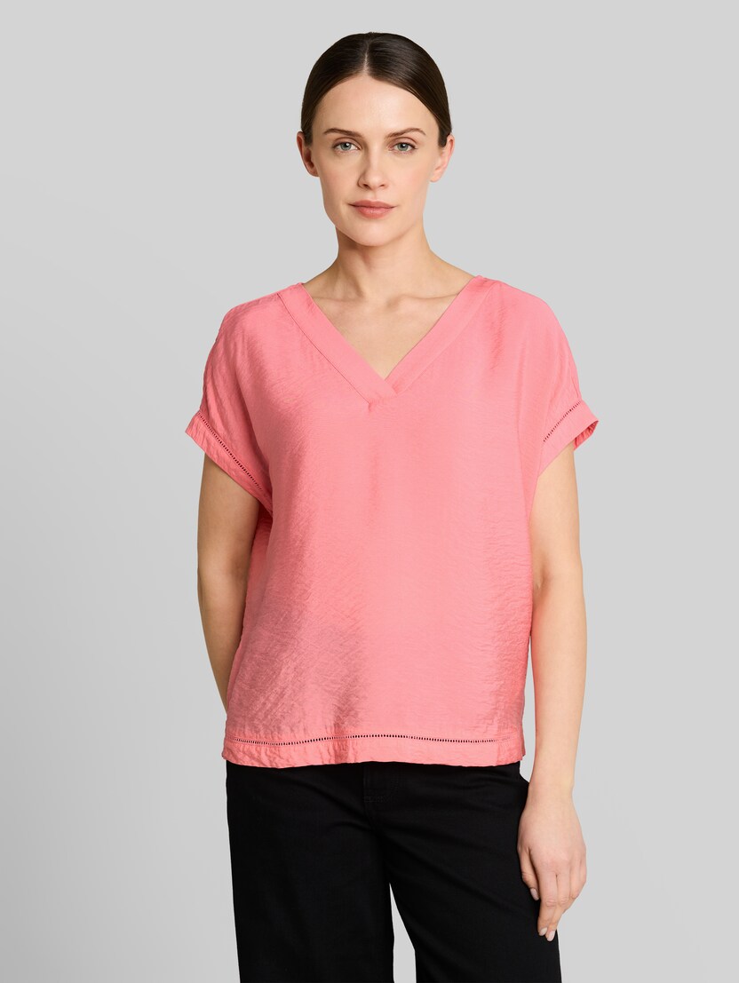Loose Fit Bluse mit V-Ausschnitt von Women, soft fuchsia pink