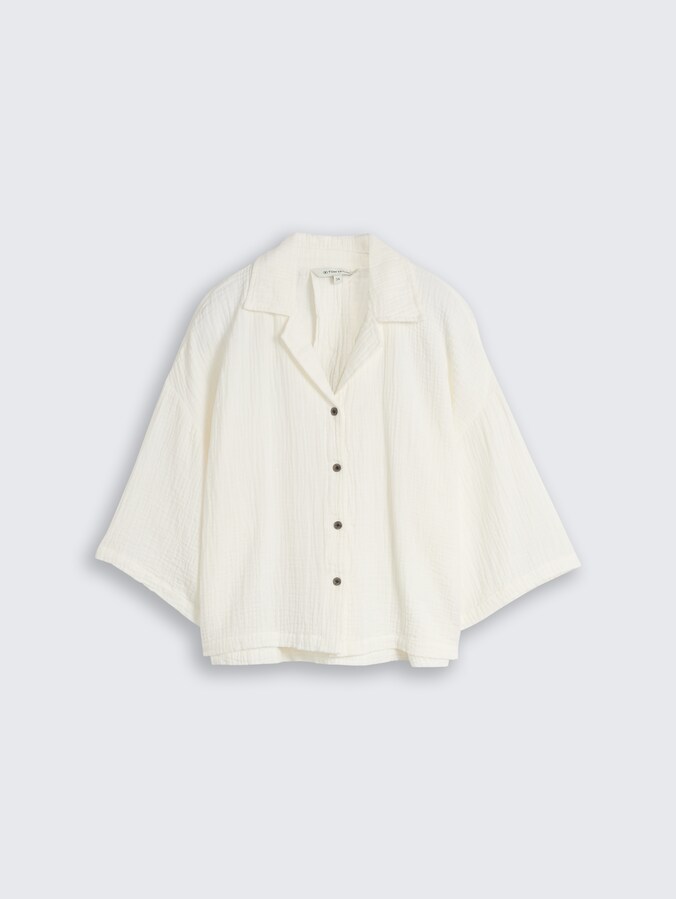 Oversize Musselin Bluse aus Baumwolle von Women, Whisper White