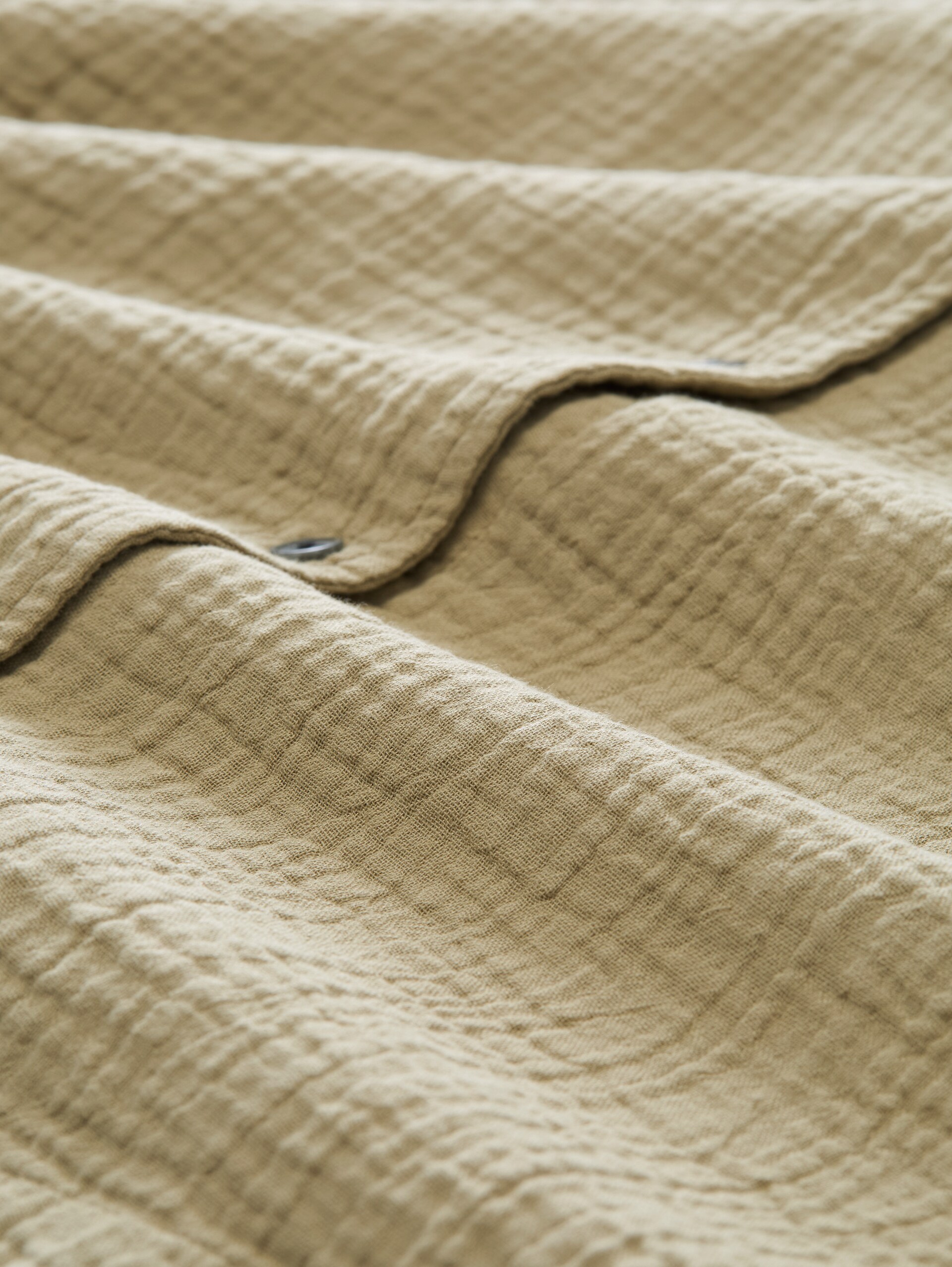 Oversized mousseline blouse van katoen - Silver Olive - Materiaalweergave